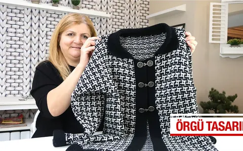 Bu yılın favorisi iki renkli bayan hırka modeli