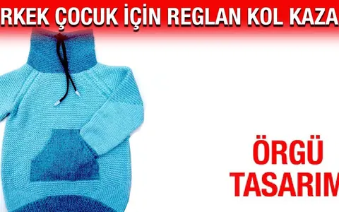 Erkek çocuklar için popüler bir reglan kol kazak modeli!