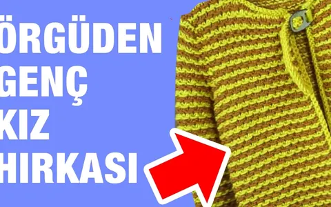 Genç kızlar İçin Arı Kovanı Örneği ile Örülen Çok Şık Bir Hırka Modeli