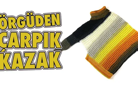 Genç kızlar için çarpık kazak modeli